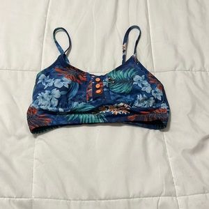 Roxy blue floral medium bathing suit top